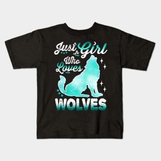 just a girl who loves wolves Kids T-Shirt